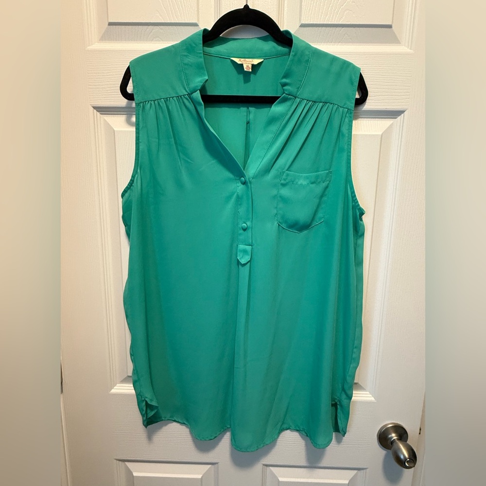ModCloth Myrtlewood of California, Sleeveless Teal Blouse